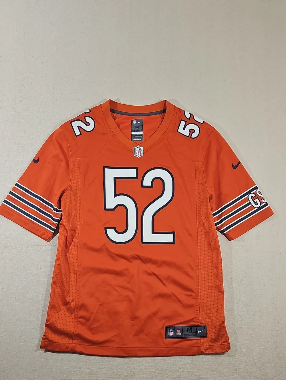 Nike Men's Orange #52 Football Jersey with White Trim